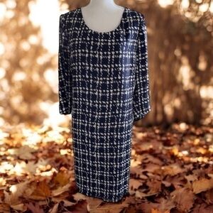 Daisy Fuentes Checkmate Navy & White Dress